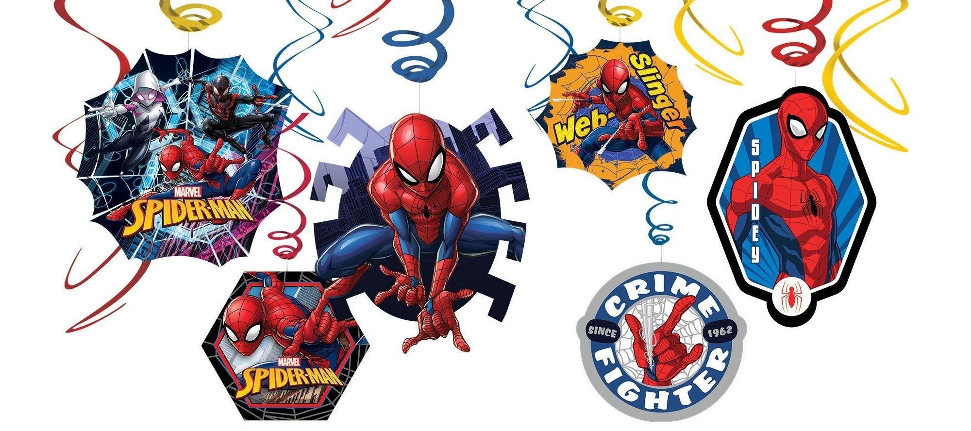 Spider-Man Webbed Wonder Birthday Party Supplies Pack for 8 Guests - Kit Includes Plates, Napkins, Table Cover, Banner Decoration, Swirls, Centerpiece, Favors with Bags & Pinata